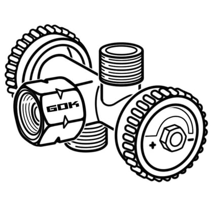 Abzweigventil, G 1/4 LH-ÜM x 2 x G 1/4 LH-KN