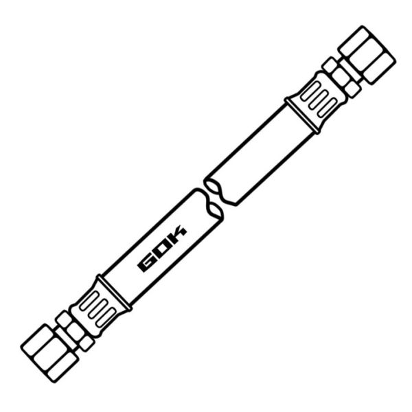 Mitteldruck-Schlauchleitung 10 bar, 400 mm, G 1/4 LH-ÜM x RVS 8