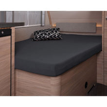 Spannbettlaken, 137 x 195 (110 / 90) cm für französisches Bett im Wohnwagen, silber
