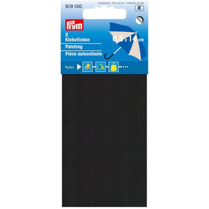 Klebeflicken aus Nylon, schwarz