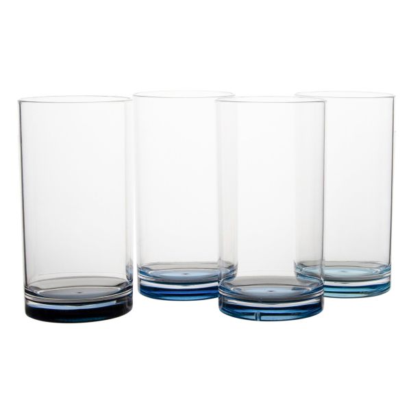 Trinkgläser, blau, Longdrink