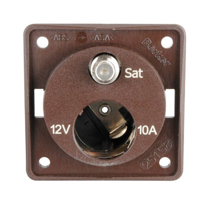 Steckdose 12 V/SAT, braun