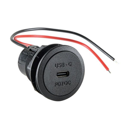 Einbausteckdose USB-C 12 – 24 V DC mit integriertem Spannungswandler, USB-C