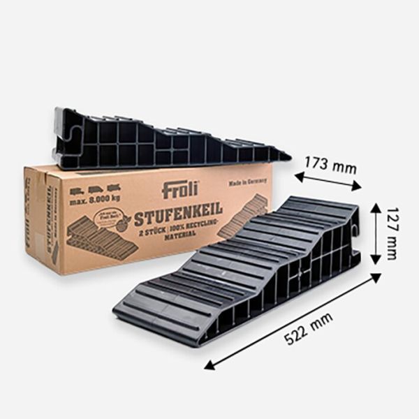 Auffahrkeil-Set, 2er-Set aus 100 % Recyclingmaterial