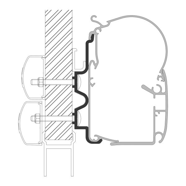 Adapter für Hymer Camp zu Markisen Dometic Serie 1, 3 m