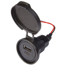 Doppelsteckdose Power USB-C/A mit Deckel IP54