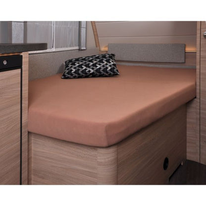 Spannbettlaken, 137 x 195 (110 / 90) cm für französisches Bett im Wohnwagen, silber