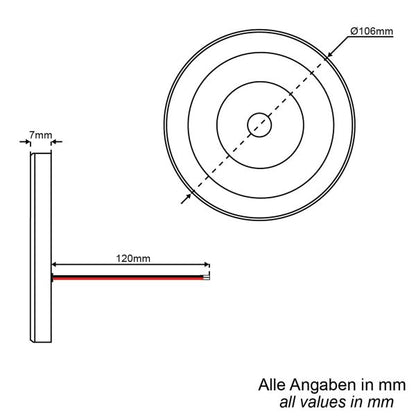 Aufbauleuchte mit Dimmschalter